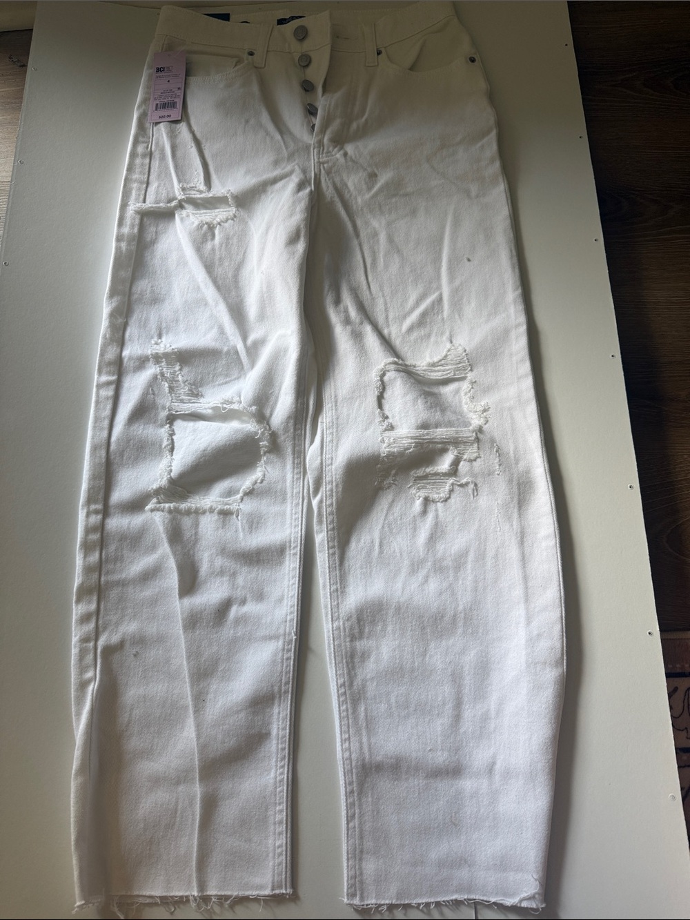 Target  White Button-Fly Distressed Jeans
